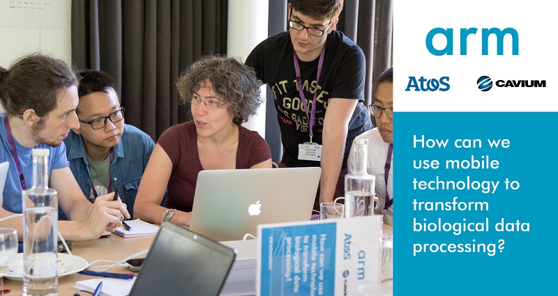 Team “GO GUT” hacking ways to use data processing on a mobile device: Alessia Visconti (KCL), Jun Aruga (Red Hat Czech s.r.o.), Oliver Giles (SciBite Ltd), Zhang Chen (University of Cambridge and University of Copenhagen ) and Ioannis Valsakis (Earthsea Labs).